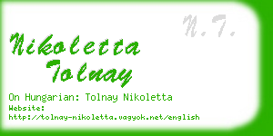 nikoletta tolnay business card